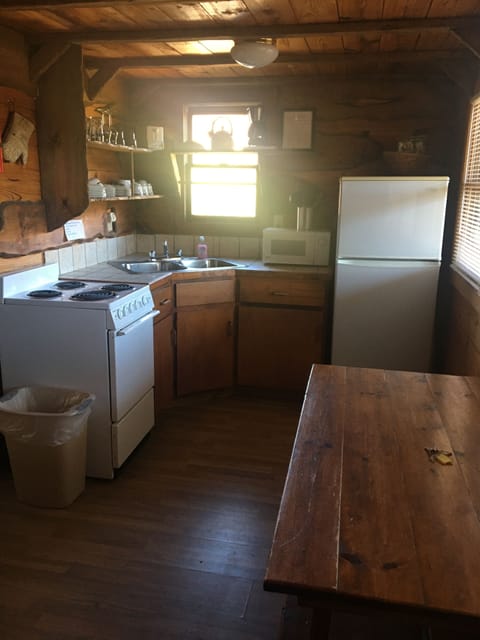 Standard Cabin, Multiple Beds, Non Smoking, Fireplace (The Green Twin Cabin) | Private kitchen