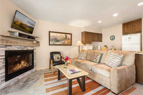 Living Room w/ TV and Electric Fireplace Fireplace