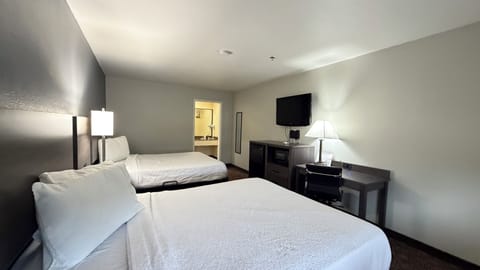 Room, 2 Queen Beds, Accessible, Non Smoking (Mobility, Roll-In Shower) | Down comforters, individually furnished, desk, blackout drapes