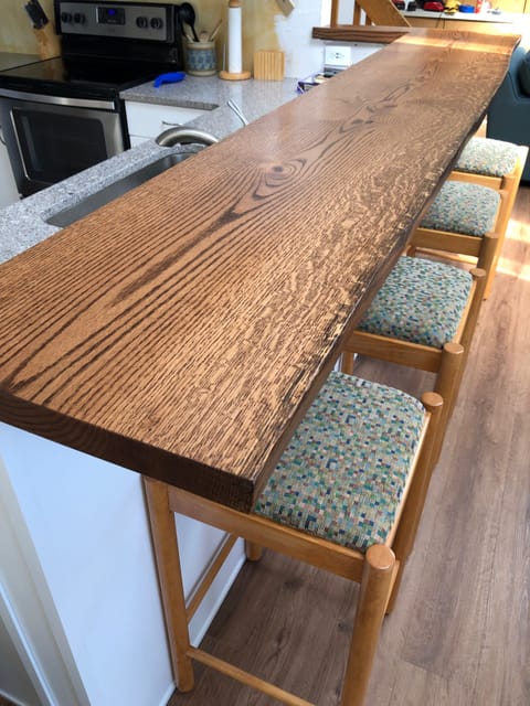 Live edge bar top