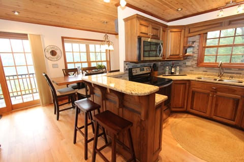Breakfast Bar is great for conversations while cooking or preparing dinner.