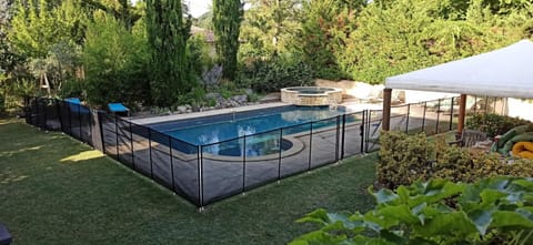 Seasonal outdoor pool, pool umbrellas, sun loungers