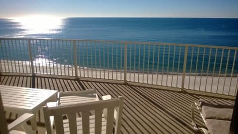 Morning view from the large private balcony.