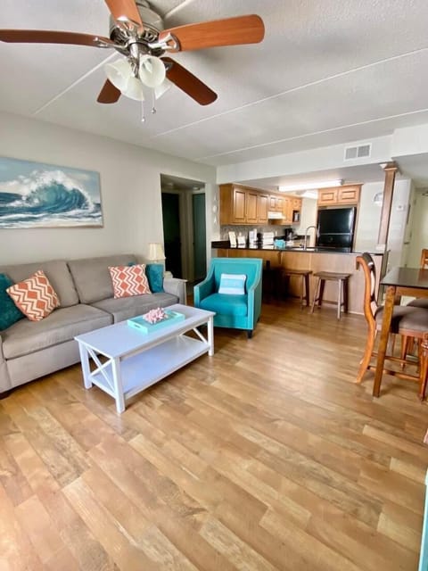 Living room and kitchen.