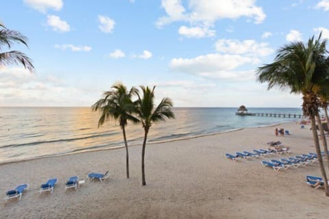Beach, Ocean and pier where you can get picked up for diving, fishing and snorkeling
