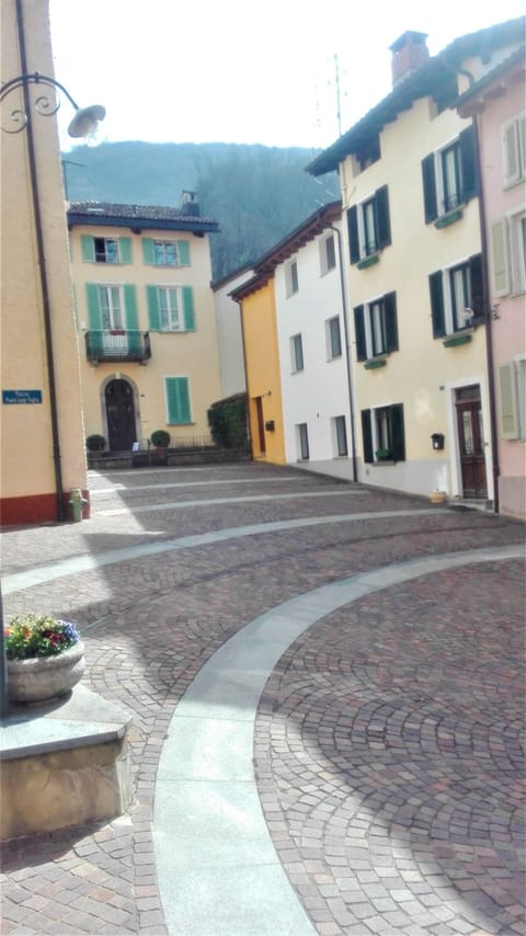 View of the village square from the entrance door