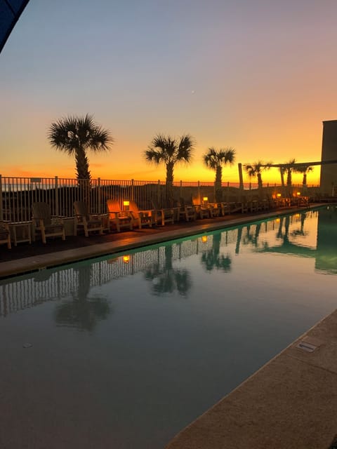 Beautiful sunsets and refreshing zero entry pool!