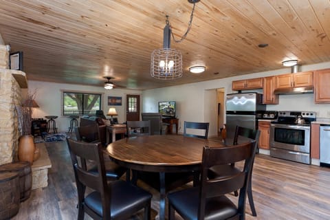 Dining and Kitchen looking into the Main Living Space