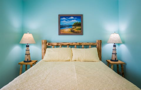 Sleep comfortable on hand made pine beds with cotton sheets and comforters.
