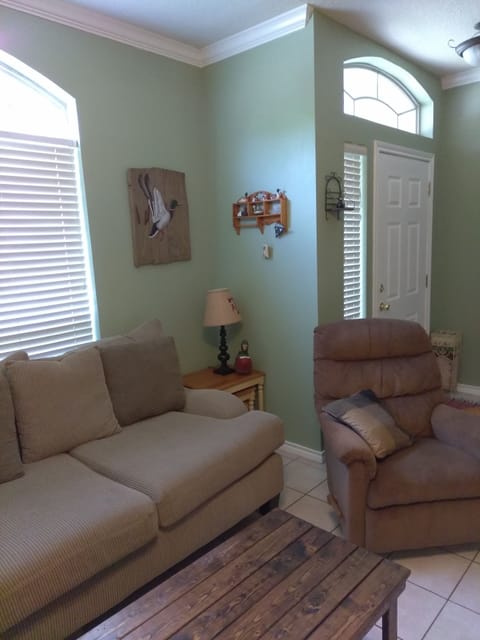 living room looking at front door