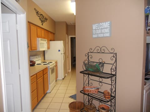 looking into kitchen from entry hall
