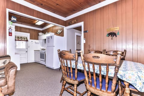 You can have a conversation with whoever is cooking in the kitchen from the table.