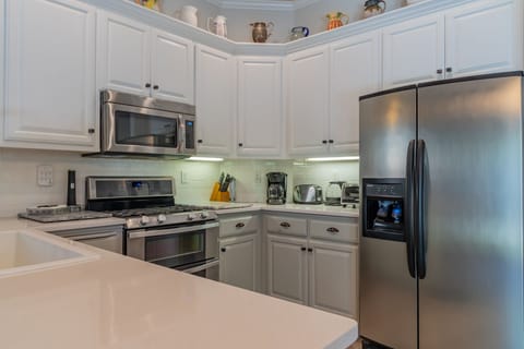 An inviting kitchen with plenty of helpful counter space