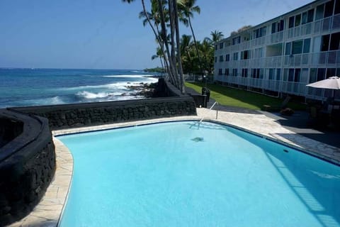 Ocean-side swimming pool and BBQ area.