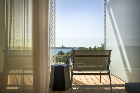 Premium   family room with balcony, sea side | View from room