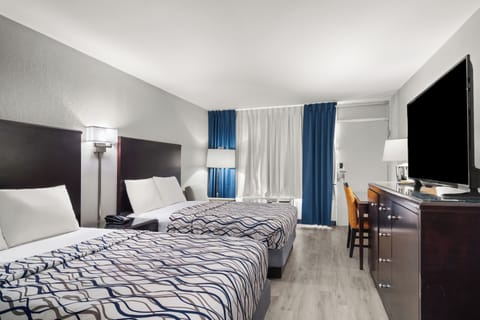 Standard Room, 2 Double Beds, Non Smoking | Desk, laptop workspace, iron/ironing board, WiFi