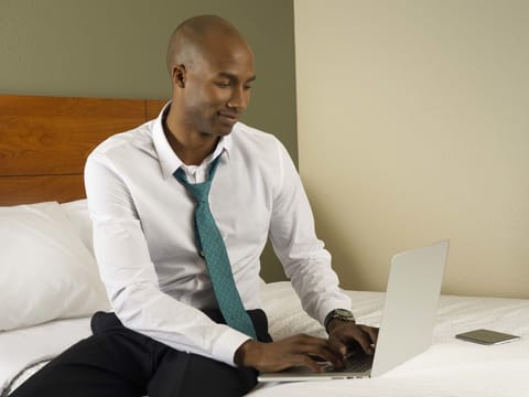 Desk, laptop workspace, iron/ironing board, free WiFi