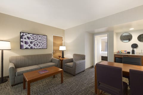 King, Premium Suite, 1 King Bed, Non Smoking | Living room | 32-inch TV with cable channels