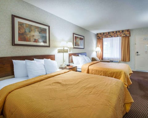 Standard Room, 2 Queen Beds, Non Smoking | In-room safe, desk, iron/ironing board, rollaway beds