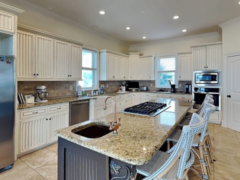 Large Kitchen Island with Sink and Range