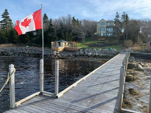 A new deck 12’x16’ completed on 2020 taken of our wharf.