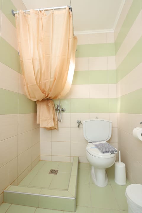 Shower, free toiletries, hair dryer, bidet