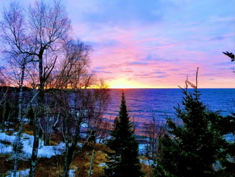 A winter sunrise from the deck, so pretty!