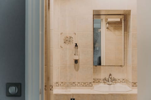 Small Double Room (shower) | Bathroom | Eco-friendly toiletries, hair dryer, towels, soap