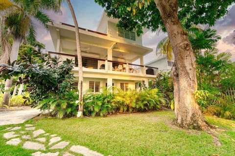 The backside of the property a few short steps from the beach 