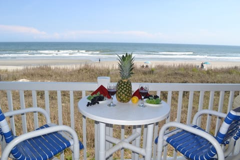 Oceanfront dining and relaxing on the balcony!