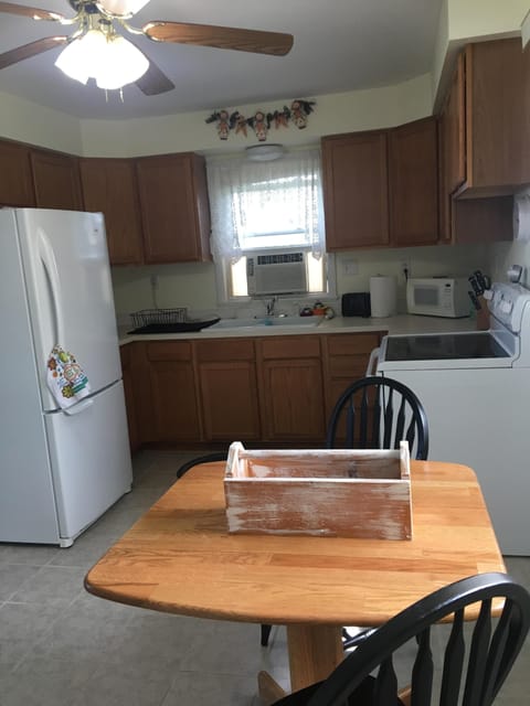 Kitchen and dining room table.