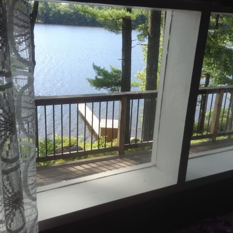 View of lake & pier from inside the camp.