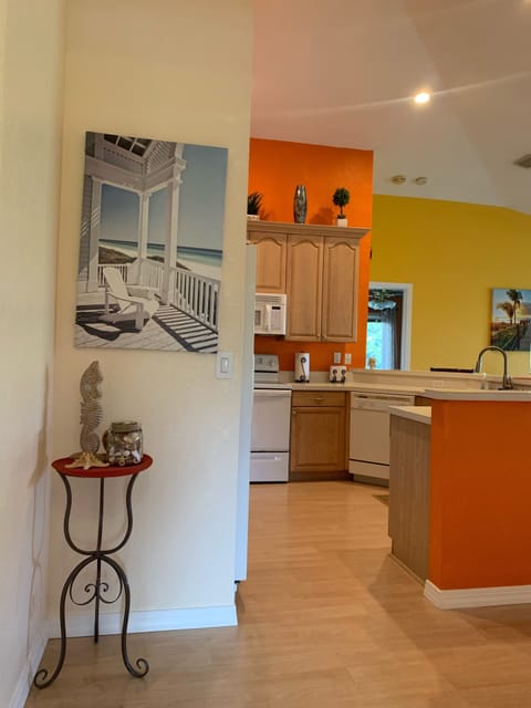 Entrance to the large kitchen.