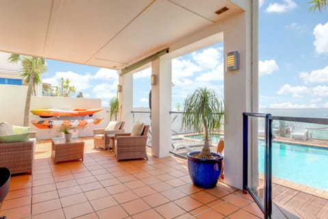 Outdoor patio with barbecue