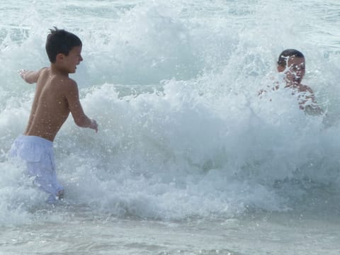Api Beach,  for which the oceanfront flat sits, is a 200 yd walk to water fun.