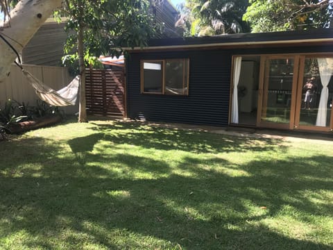 Shady grassed yard