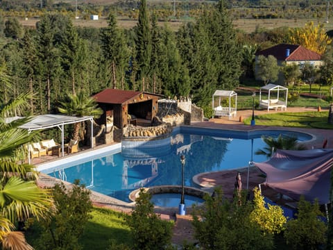 Seasonal outdoor pool, pool umbrellas, sun loungers