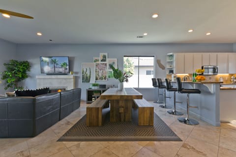 Family room with plenty of seating for dining.