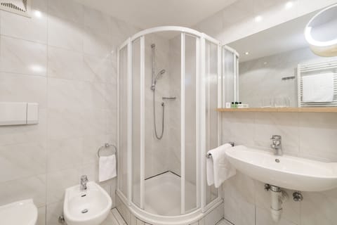 Hair dryer, slippers, towels