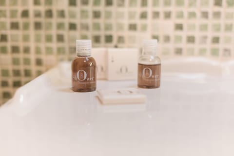 Shower, free toiletries, hair dryer, bidet