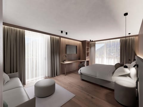 Deluxe Suite, Mountain View | Minibar, in-room safe, desk, laptop workspace