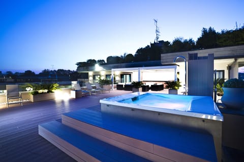 Seasonal outdoor pool, open 9:00 AM to 8:30 PM, sun loungers