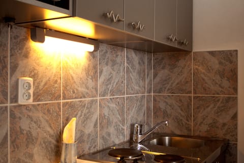 Panoramic Apartment, 1 Bedroom, Terrace, Sea View | Private kitchenette | Fridge, freezer, dining tables