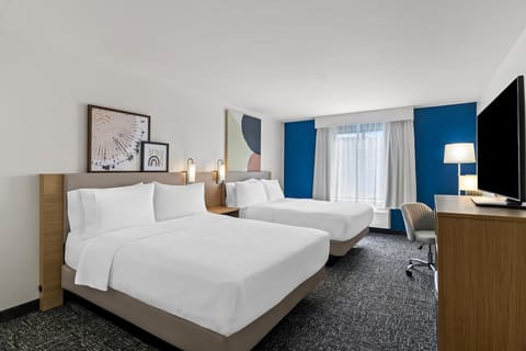 Room, 2 Double Beds, Non Smoking | Premium bedding, desk, blackout drapes, iron/ironing board