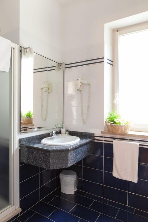 Shower, free toiletries, hair dryer, bidet