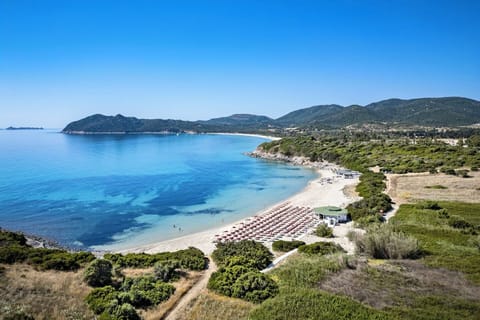 Private beach, sun loungers, beach umbrellas