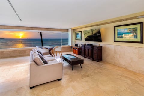 Living Room - Stunning ocean and sunset view from your living room and unit