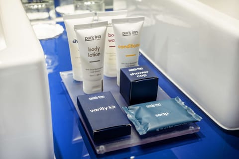 Free toiletries, hair dryer, towels