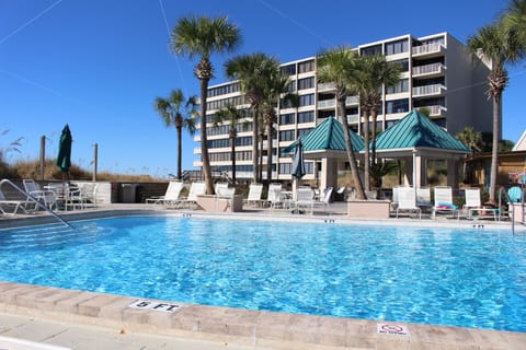 Lounge by the pool year round. Tiki bar open seasonally. Pool heated seasonally.