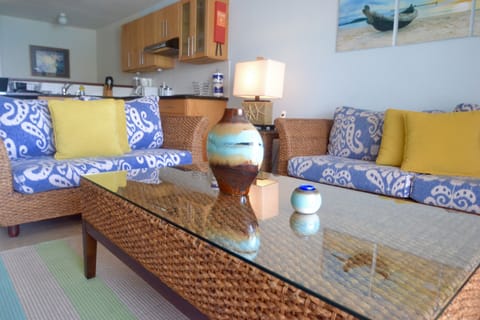 Sea Glass Living and kitchen